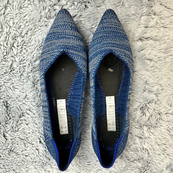 Rothy's The Point Ballet Flat Indigo Heather Blue Women's Size 7.5 Casual Work - Picture 7 of 10